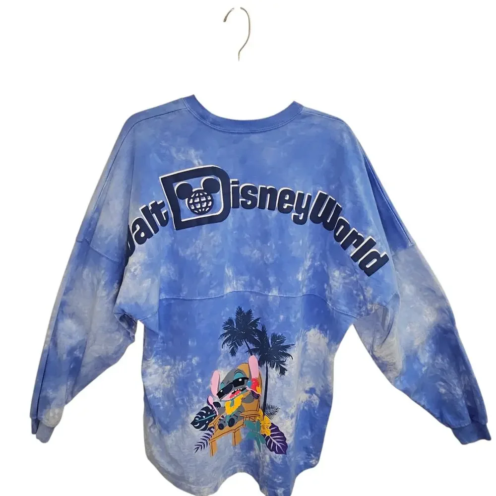 Disney Adult Spirit Jersey - Disney World - Stitch Under Palm Trees Tie-Dye Sz M